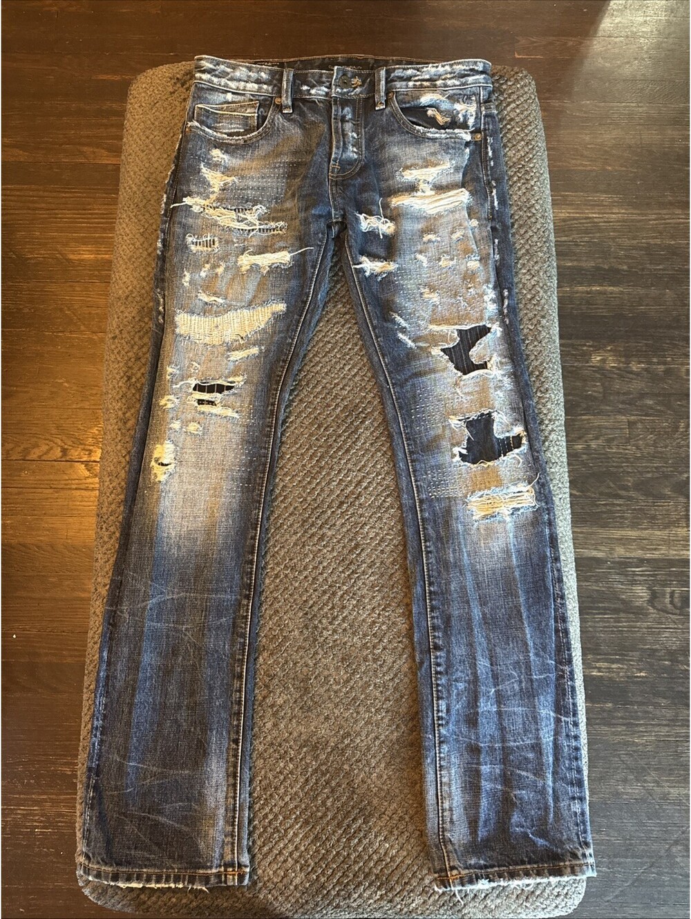 Cult Of Individuality Jeans Mens 32x34 Rebel Straight Japan Selvedge Patchwork